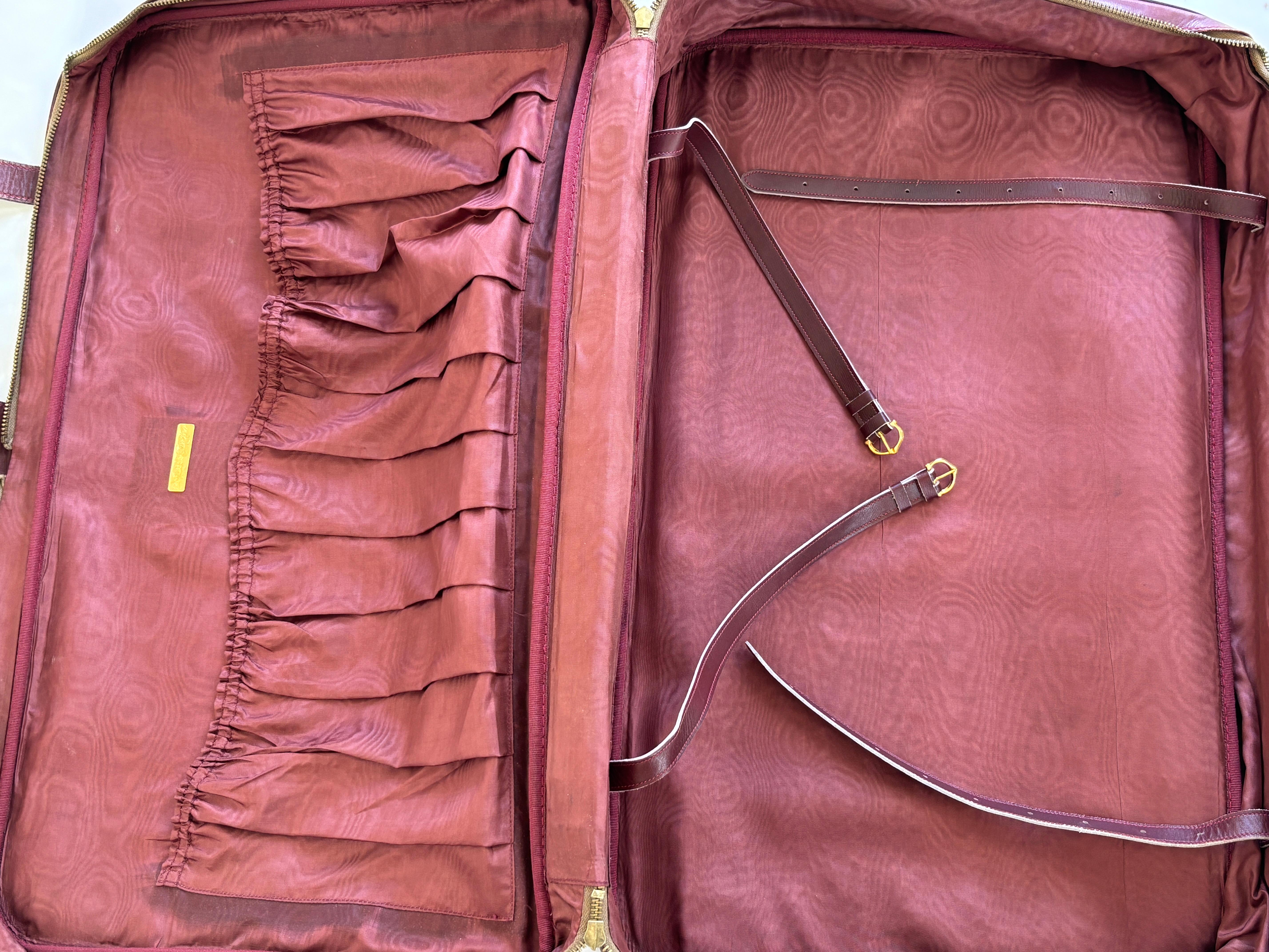 CARTIER Paris Vintage Leather Suitcase Burgundy Bordeaux Luggage For Sale 12