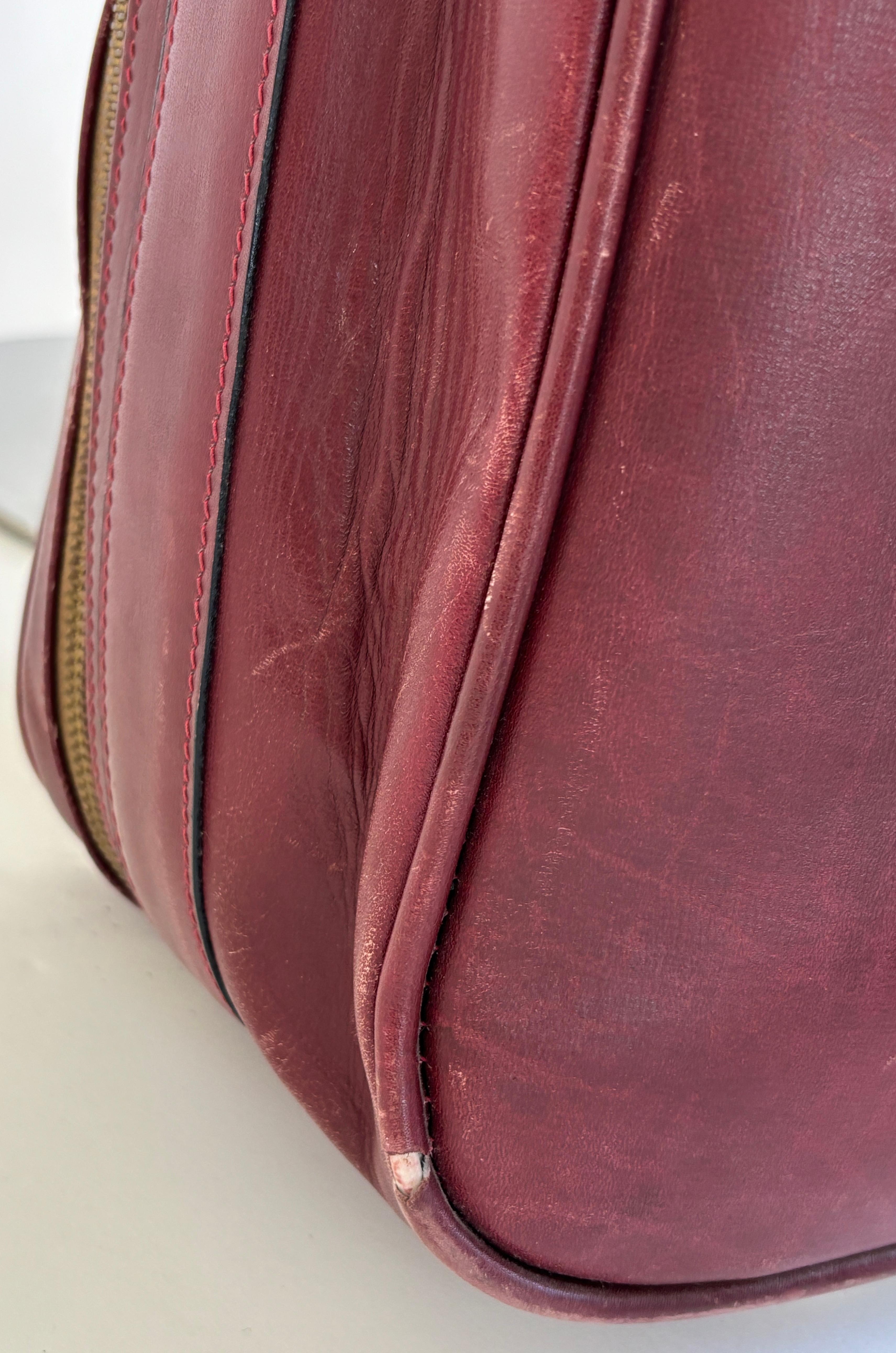 CARTIER Paris Vintage Leather Suitcase Burgundy Bordeaux Luggage For Sale 16