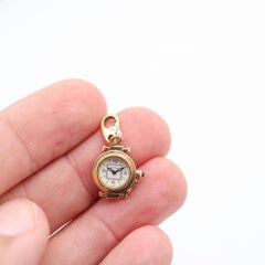 CARTIER Paris Vintage Pasha-Watch Shaped Charm In Solid 18Kt Yellow Gold