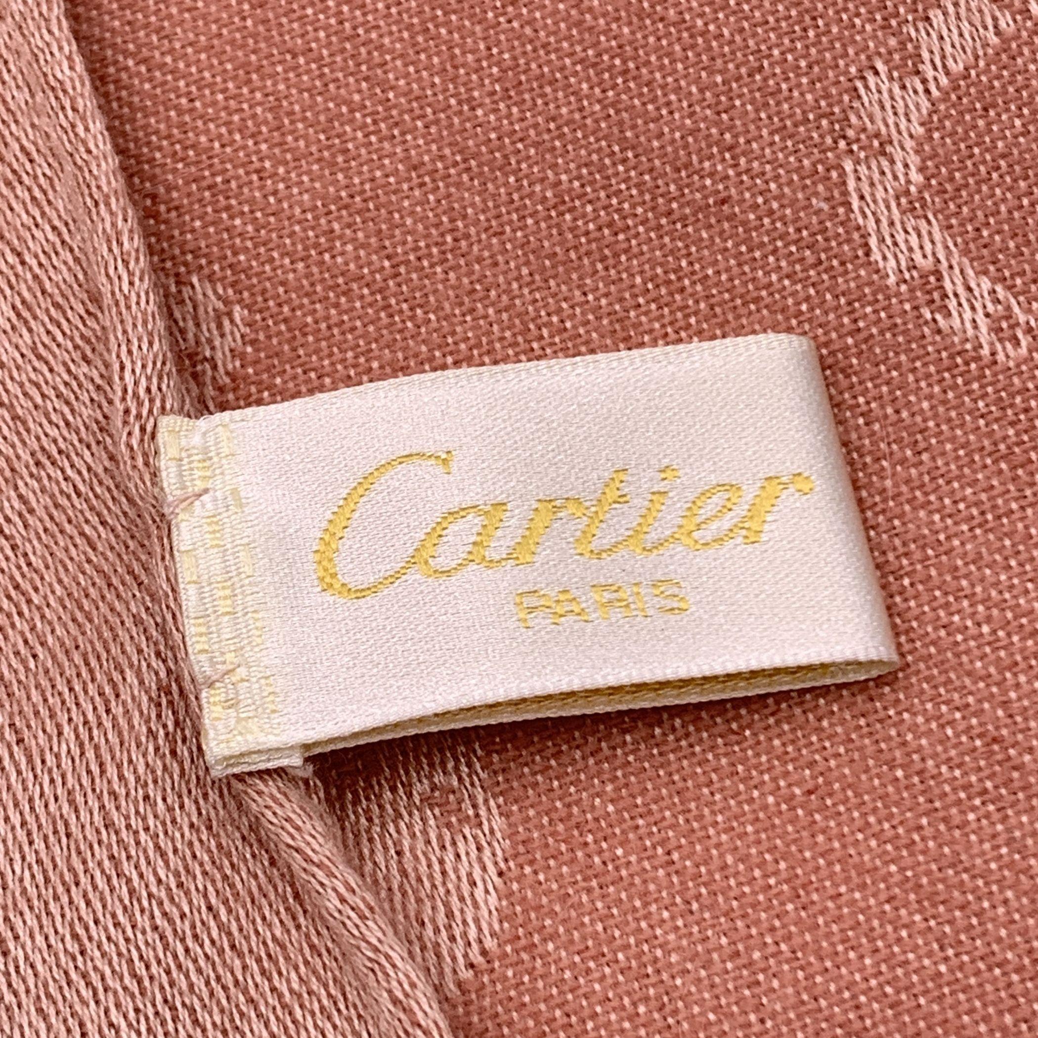 Women's Cartier Paris Vintage Pink Cashmere and Silk Stole Shawl Scarf For Sale