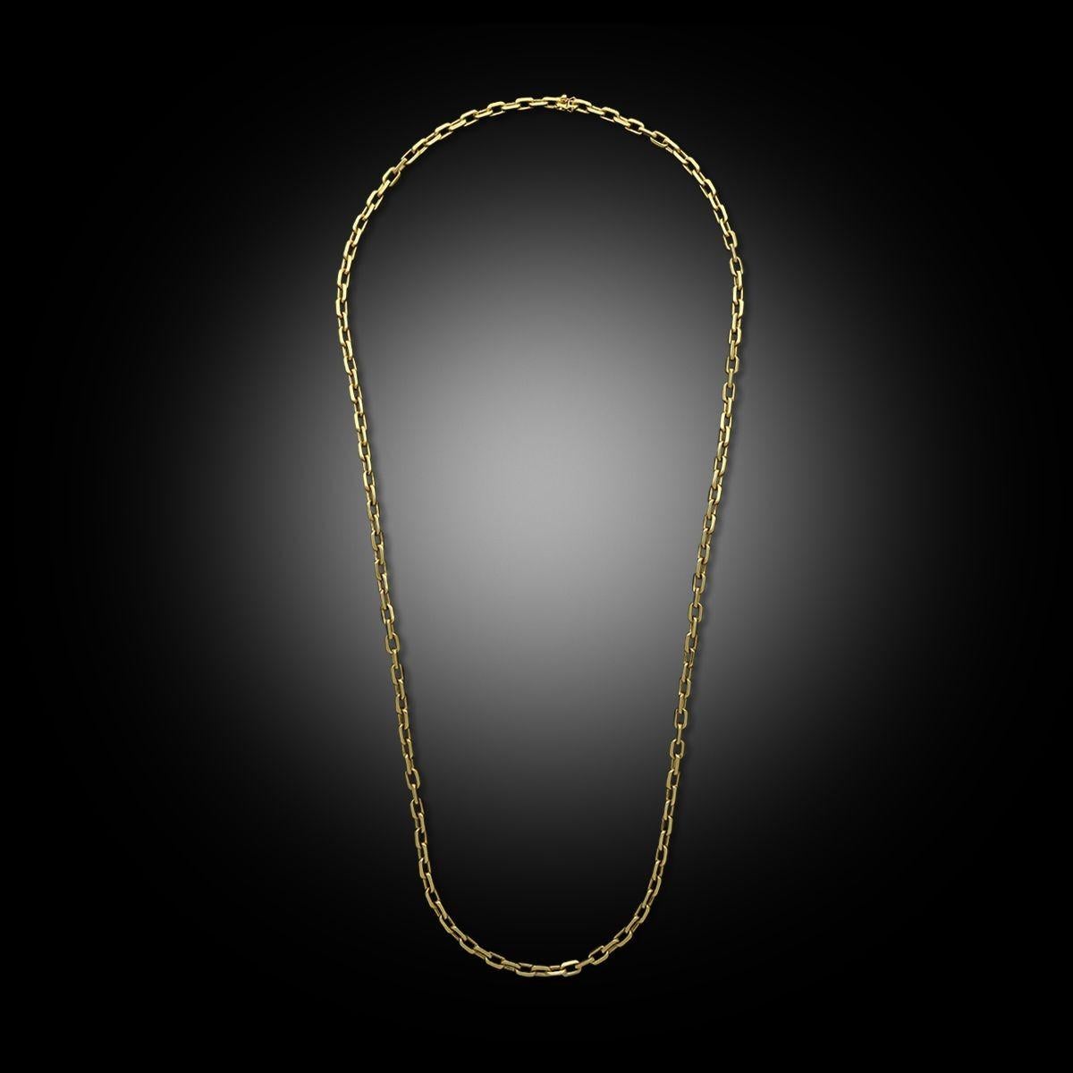 Cartier Paris Vintage 'Santos de Cartier' 18ct Yellow Gold Long Chain Necklace In Good Condition For Sale In London, GB