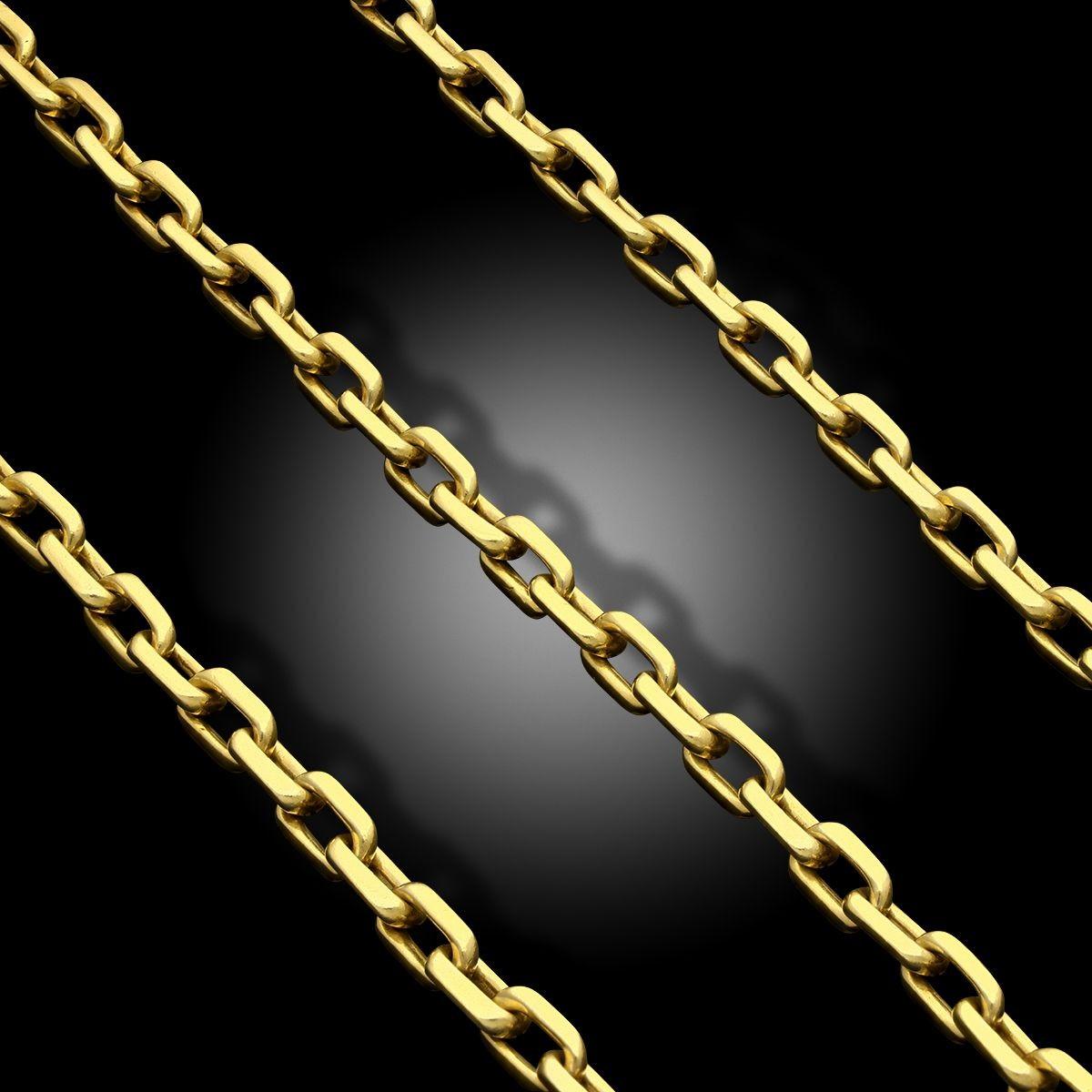 Women's or Men's Cartier Paris Vintage 'Santos de Cartier' 18ct Yellow Gold Long Chain Necklace For Sale