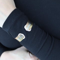 Cartier Paris Vintage Trinity Double C Cuff Bracelet In 18Kt Gold With Diamonds