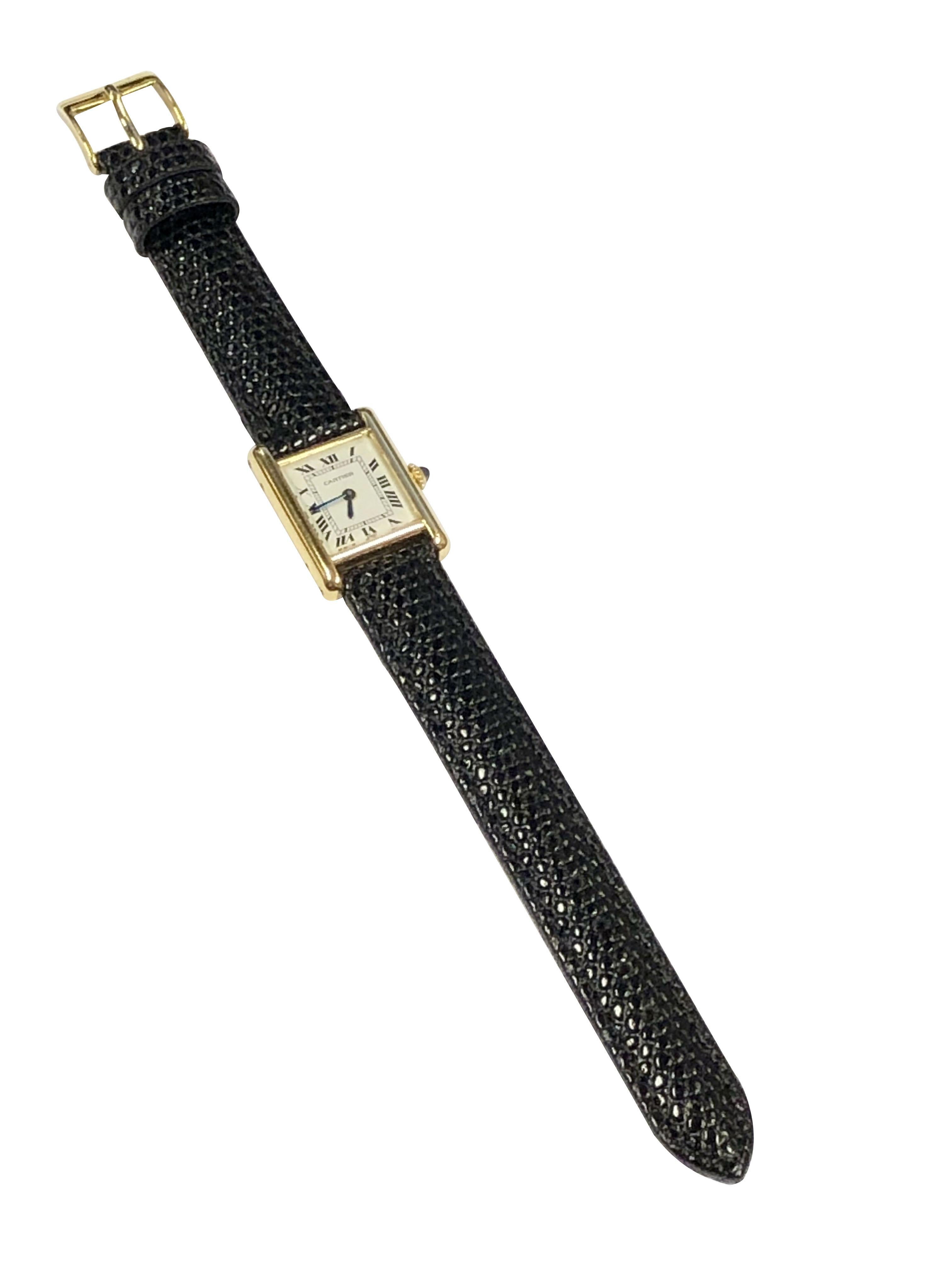 Montre-bracelet Classic Tank en or jaune Cartier Paris vintage 1