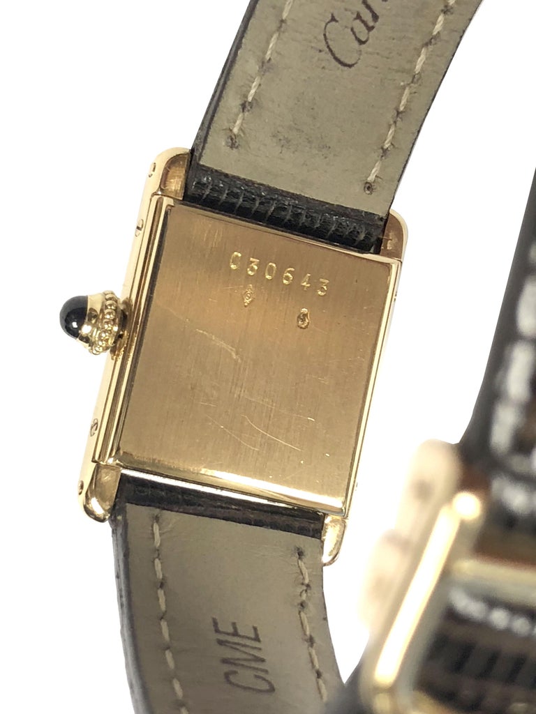 Women's Cartier Paris Vintage Yellow Gold Ladies Classic Tank Mechanical Wrist Watch