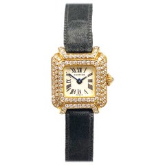 Cartier Paris Yellow Gold and Diamond Ladies Mechanical Boutique Watch