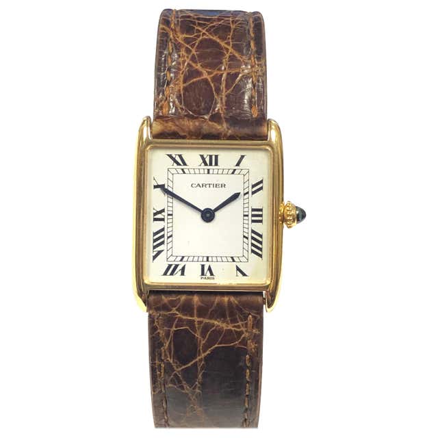Cartier Paris Yellow Gold Mechanical Classic 1970s Tank Wristwatch at ...