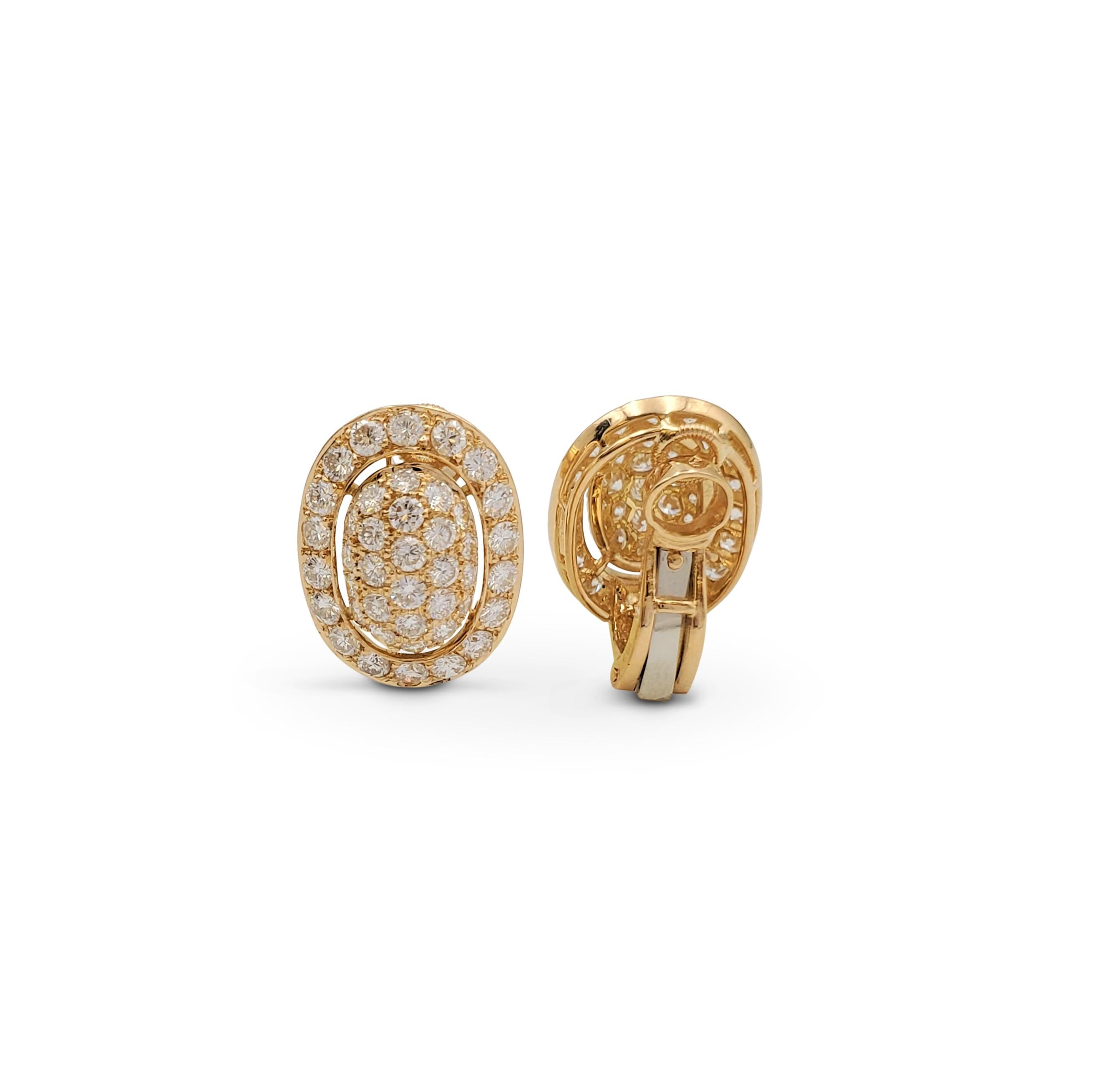 Women's Cartier Paris Yellow Gold Pavé Diamond Earrings