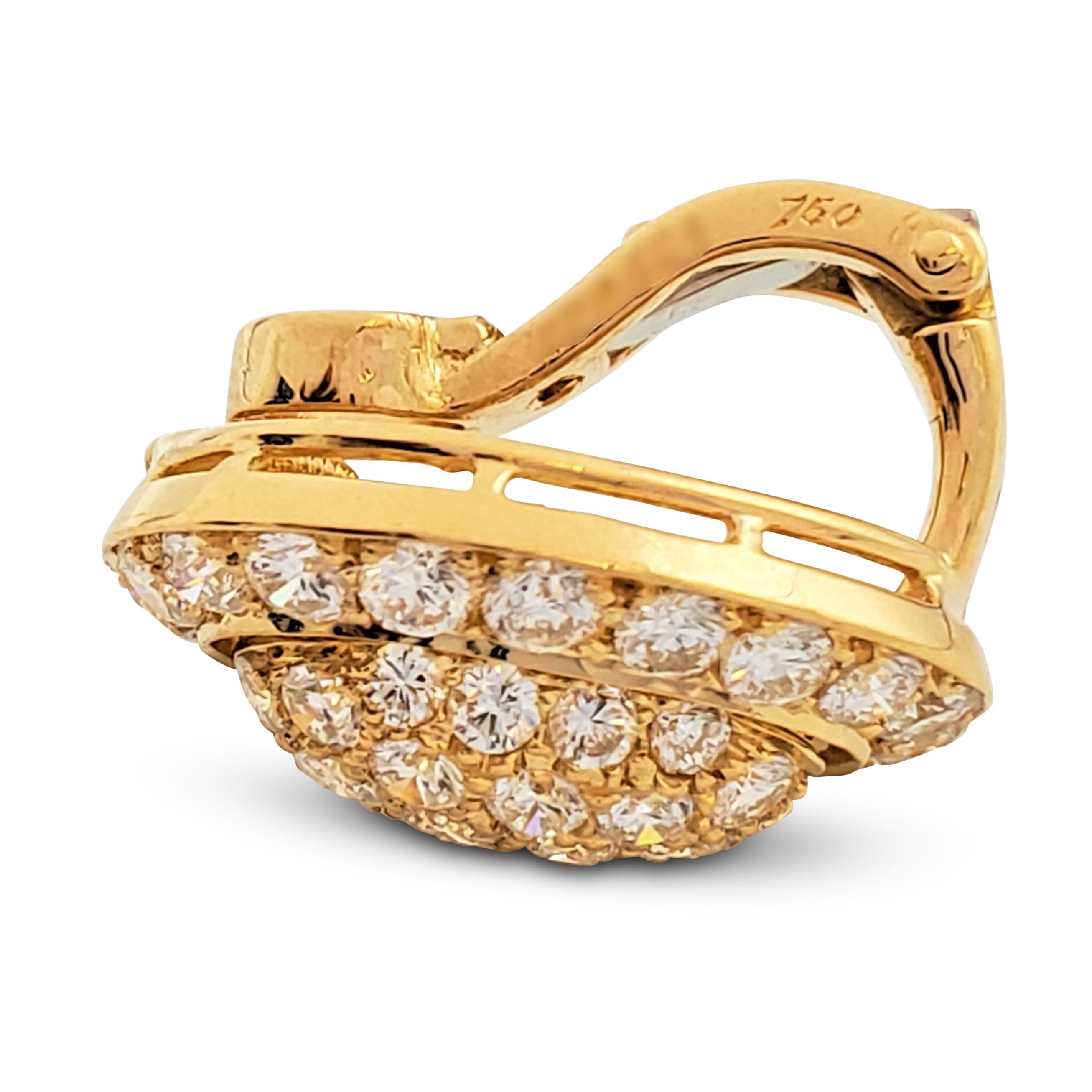 Cartier Paris Yellow Gold Pavé Diamond Earrings 3
