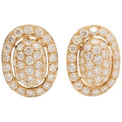 Cartier Paris Yellow Gold Pavé Diamond Earrings