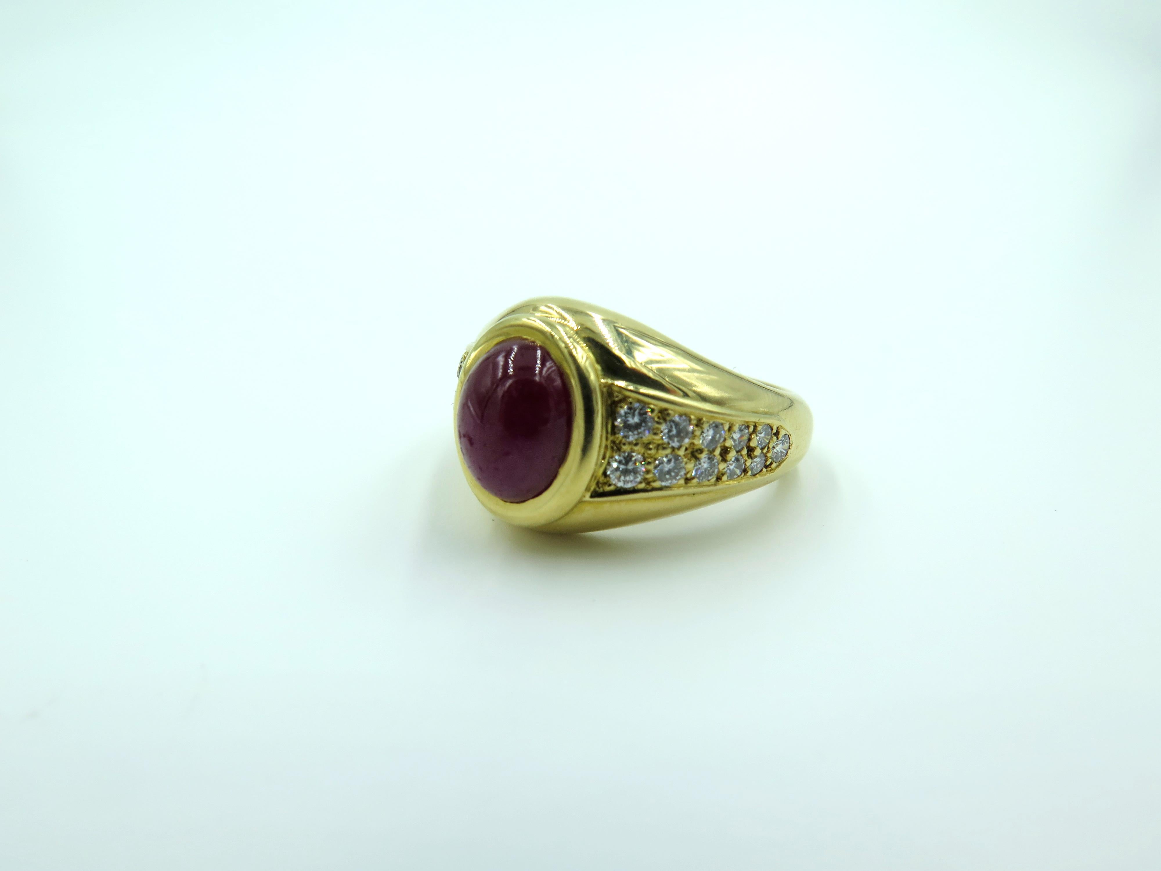 Cartier Paris Yellow Gold Ruby and Diamond Ring In Excellent Condition In New York, NY