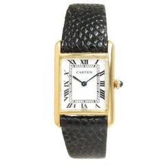 Cartier Paris Yellow Gold Tank Mechanical Wristwatch