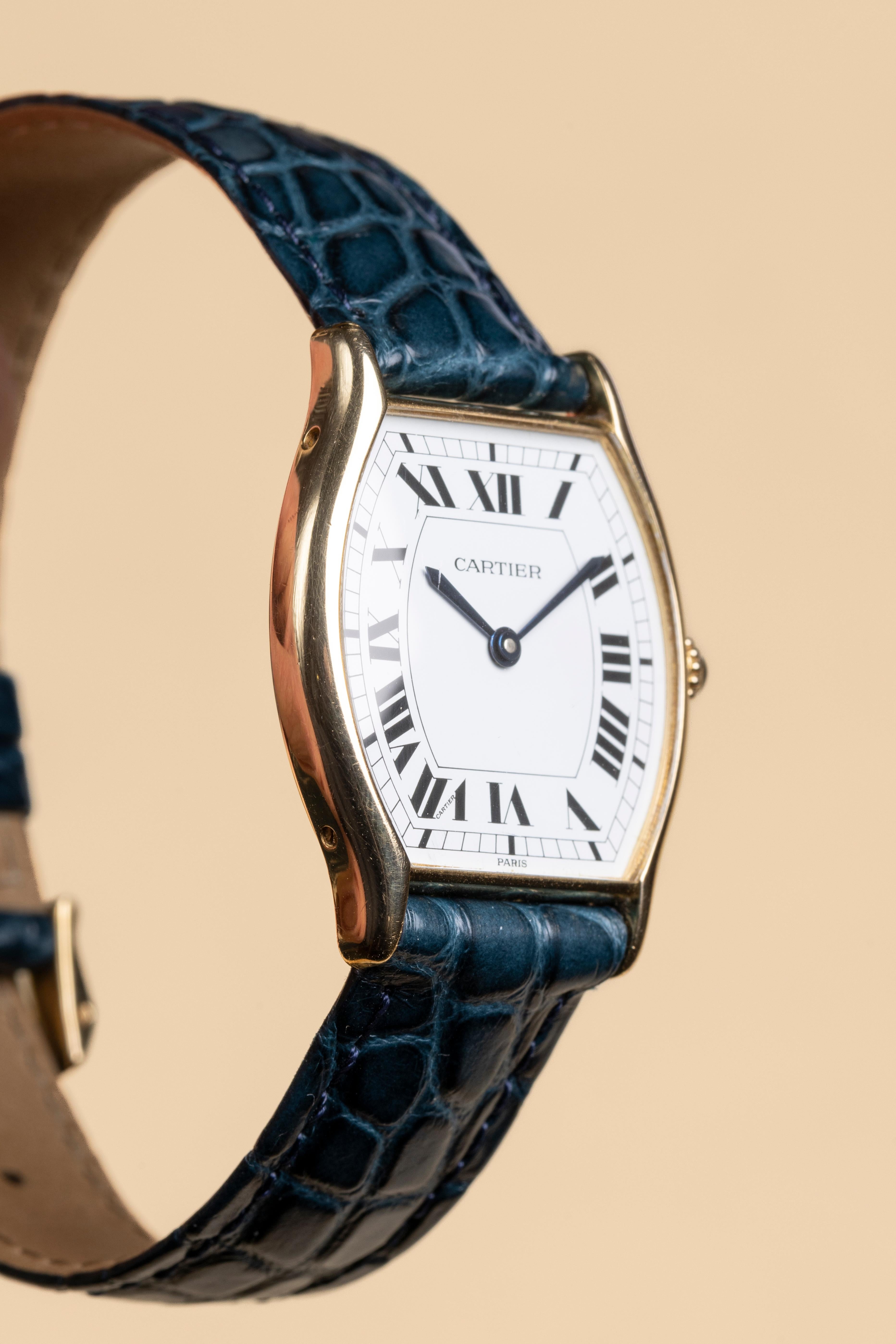 Cartier Paris Yellow Gold Watch, Model, TORTUE, Handwinding 1975 Model Nr 96069 4