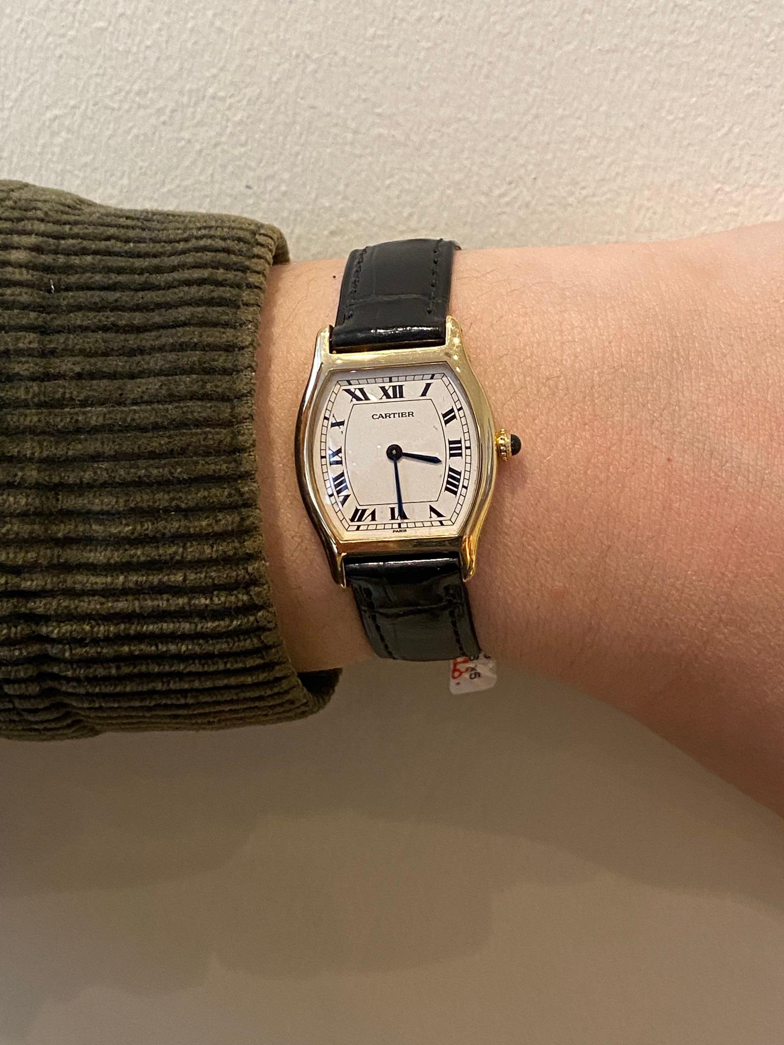Cartier Paris Yellow Gold Watch, Model: TORTUE, Handwinding 1975 Model Nr 96069 1