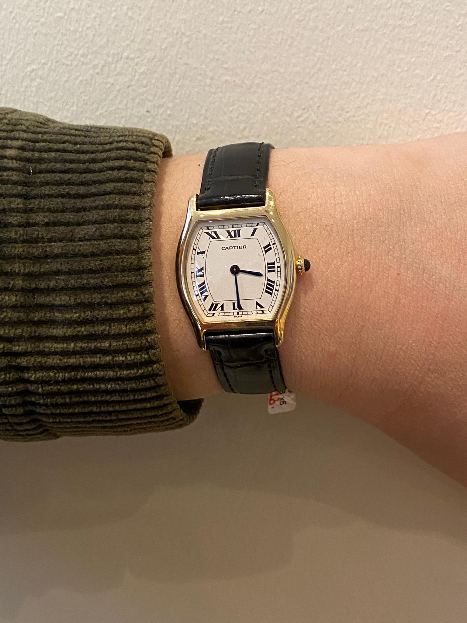 Cartier Paris Yellow Gold Watch, Model, TORTUE, Handwinding 1975 Model Nr 96069 1