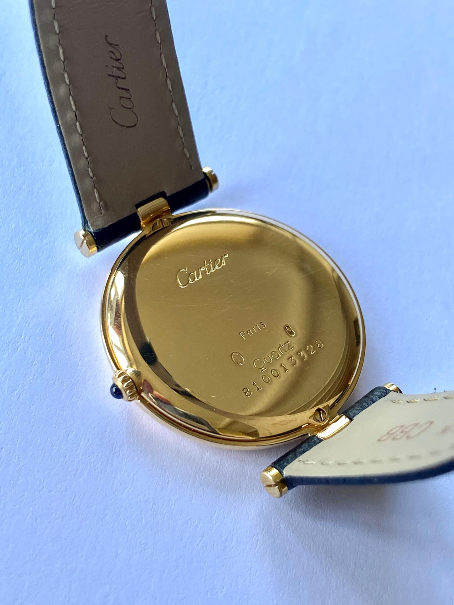 Cartier Paris, Gelbgolduhr, Modell: Vendme Großes Modell Nr. 81001 für Damen oder Herren