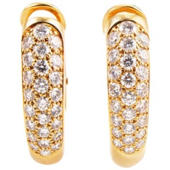 Cartier Partial 1.50 Carat Diamond Pave Yellow Gold Clip-On Earrings