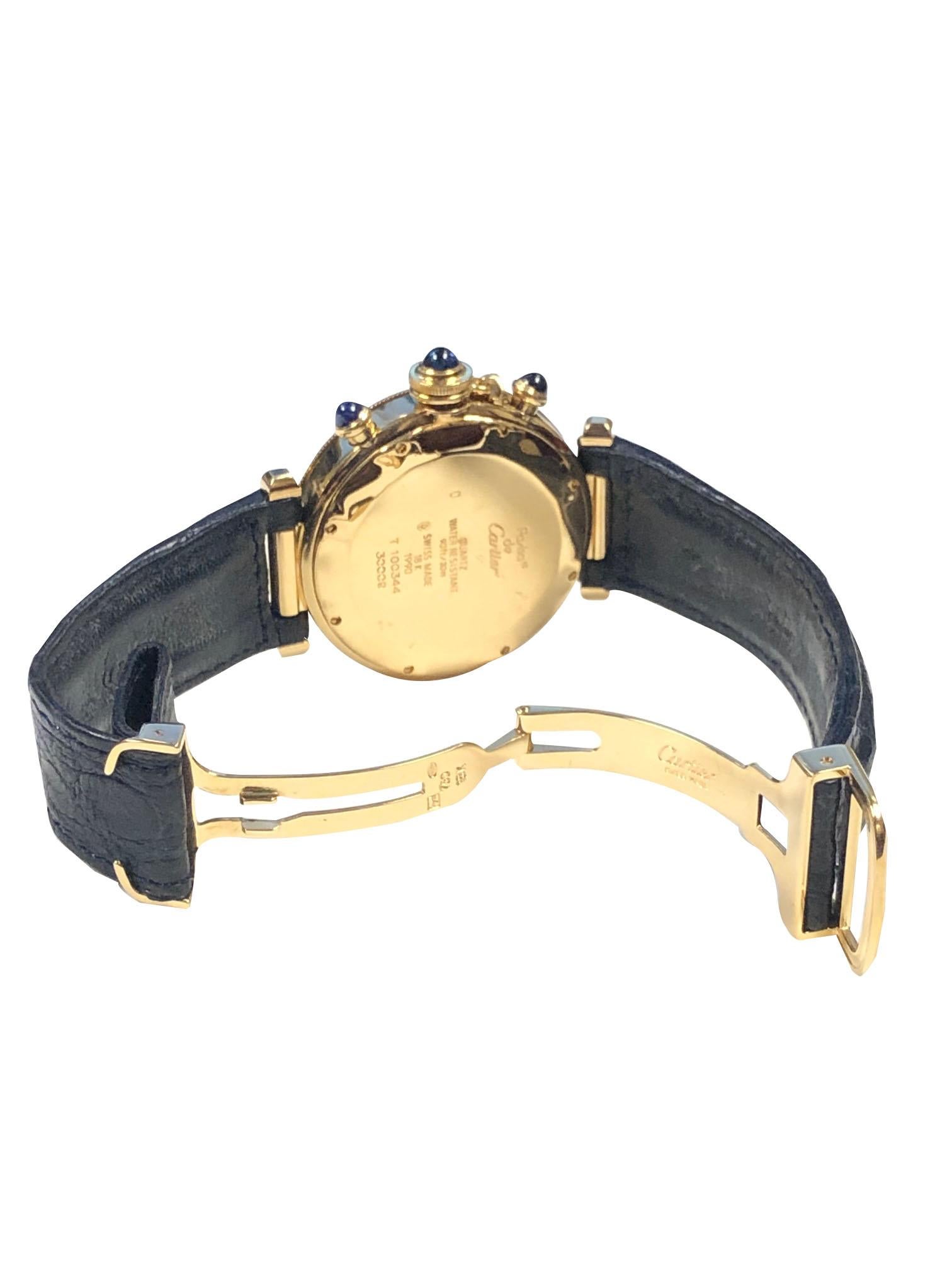Cartier Pash De Cartier Yellow Gold Chronograph quartz Wristwatch 1
