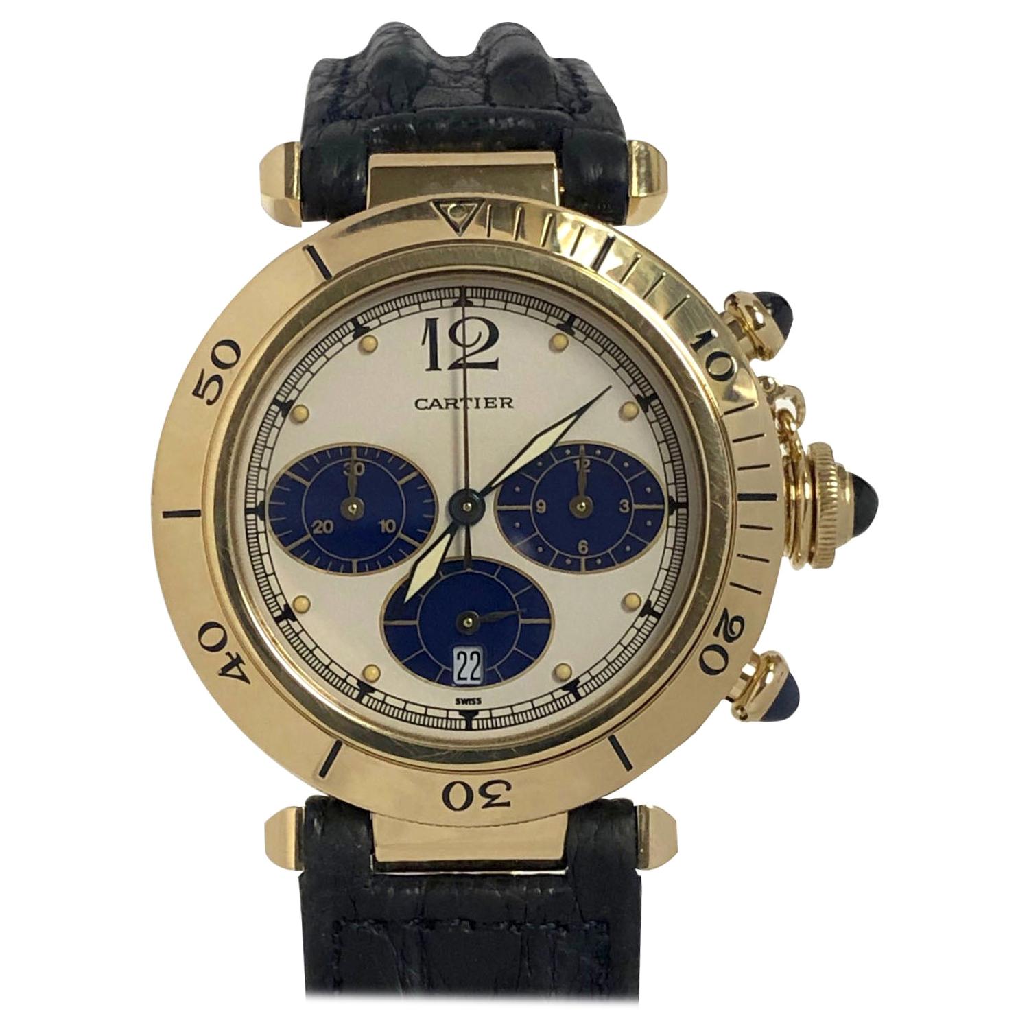 Cartier Pash De Cartier Yellow Gold Chronograph quartz Wristwatch