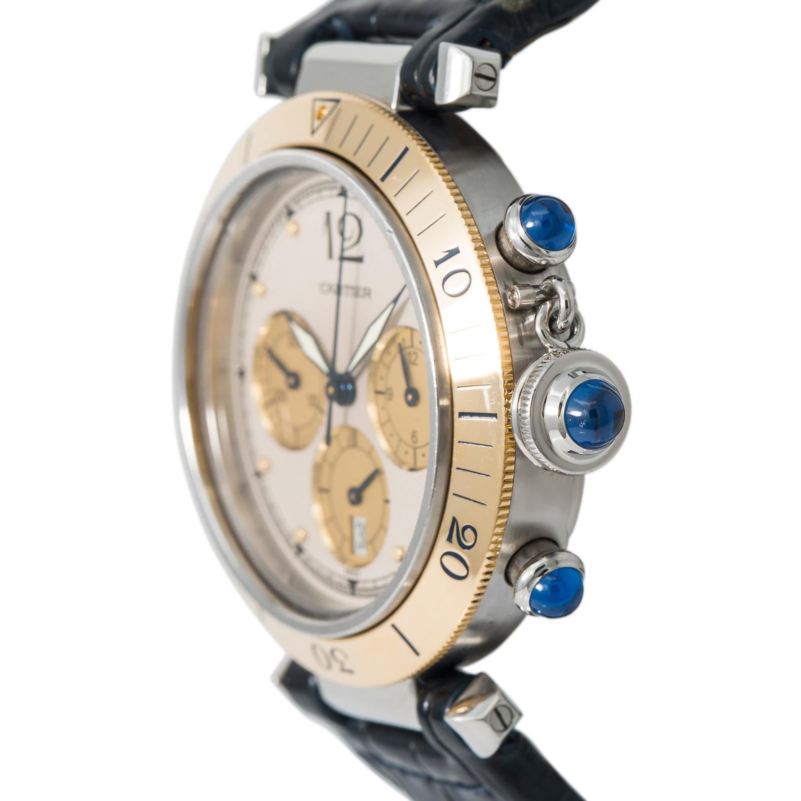 Cartier Pasha 1032, Silver Dial, Certified and Warranty In Excellent Condition In Miami, FL