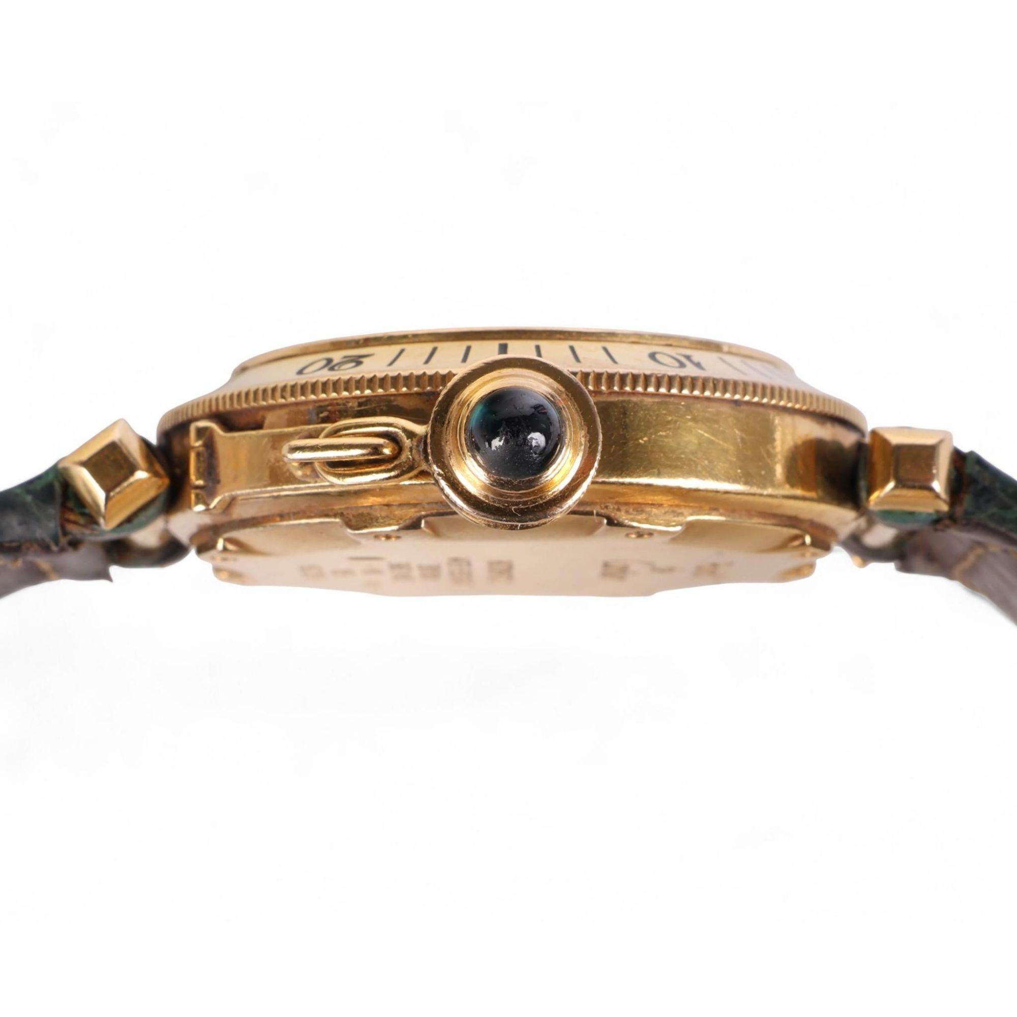 Cartier Pasha 1035 Automatic Watch 18K Gold Ivory Dial Alligator Strap 35mm en venta 3