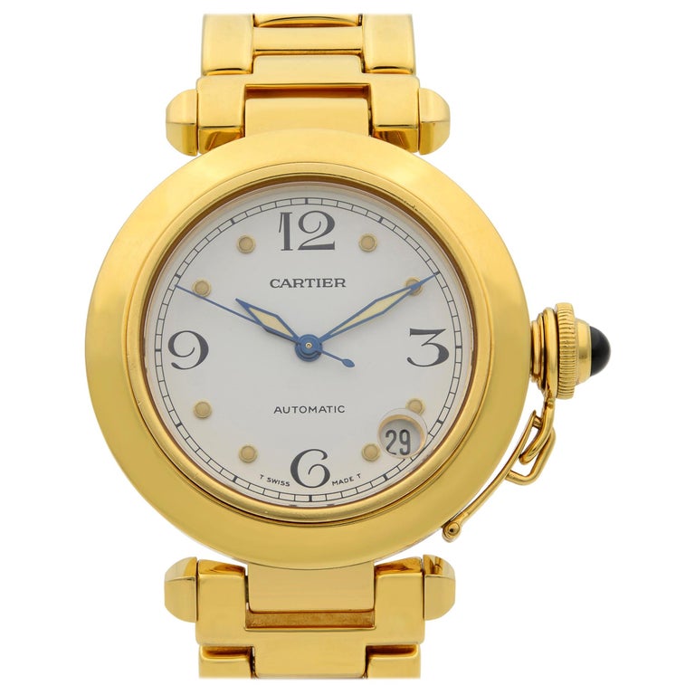 Cartier Pasha 18 Karat Yellow Gold White Dial Automatic Ladies Watch