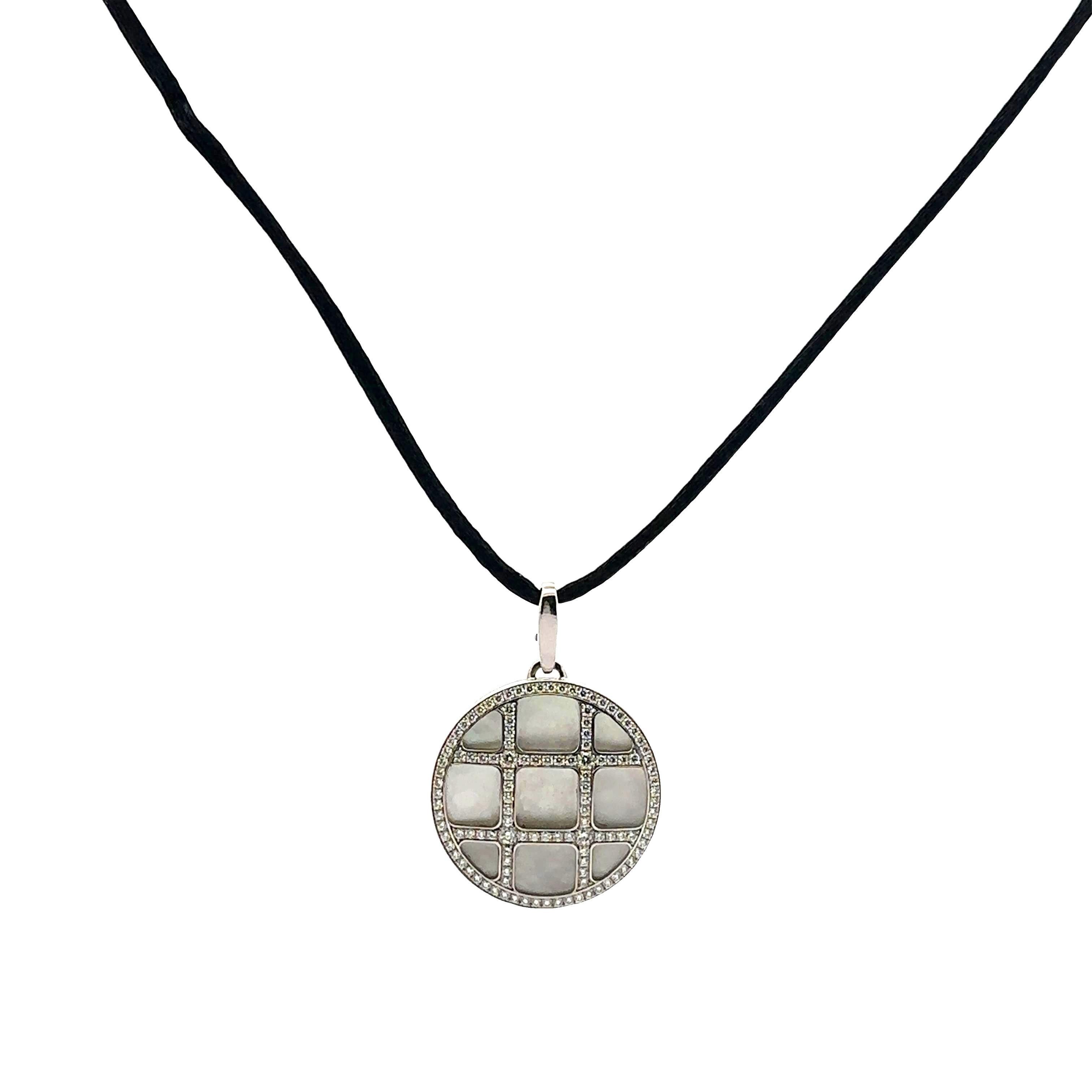Cartier Pasha 18k Gold Mother of Pearl and Diamond Pendant with Box and Papers For Sale 2