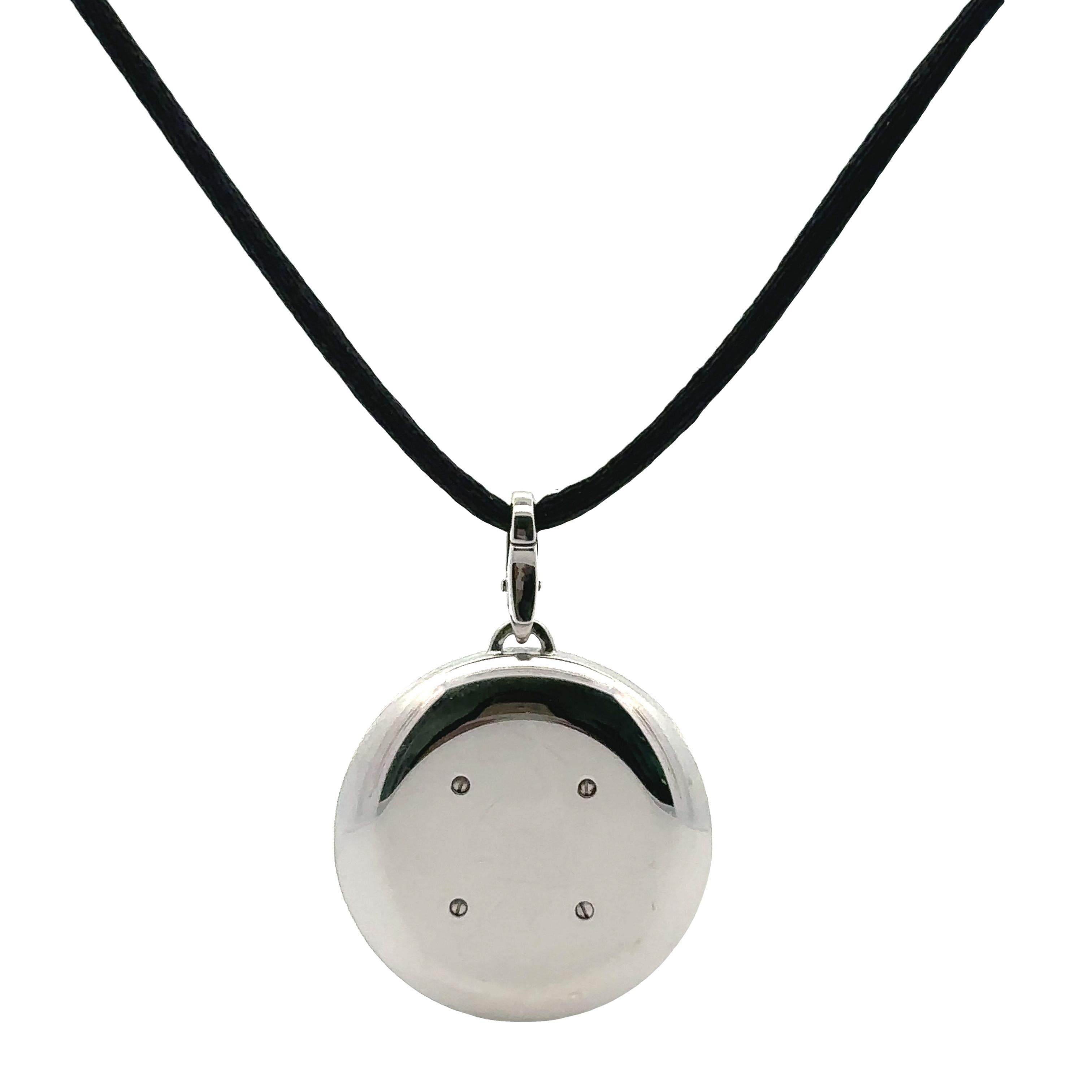 Cartier Pasha 18k Gold Mother of Pearl and Diamond Pendant with Box and Papers For Sale 3
