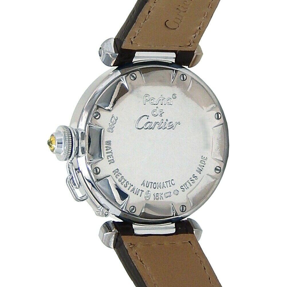 Cartier Pasha 18 Karat White Gold Automatic Ladies Watch 2398 For Sale 1