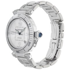 Cartier Pasha 18k Weißgold Automatik-Armbanduhr Ref W3013756