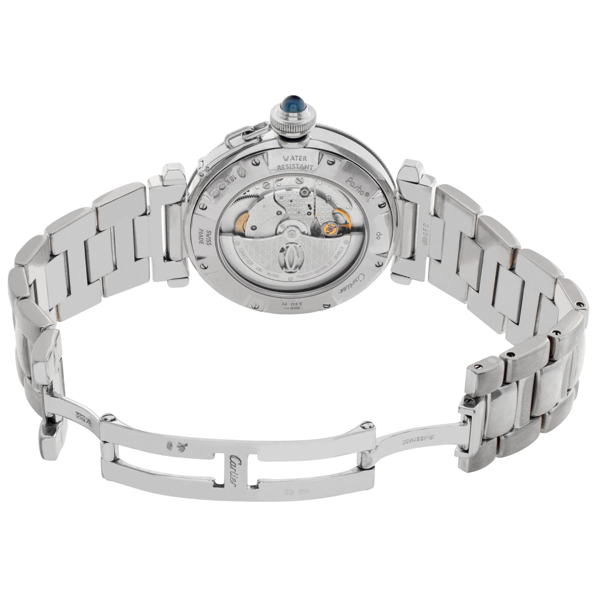 Women's or Men's Cartier Pasha 18k white gold Automatic Wristwatch Ref W3013756 For Sale