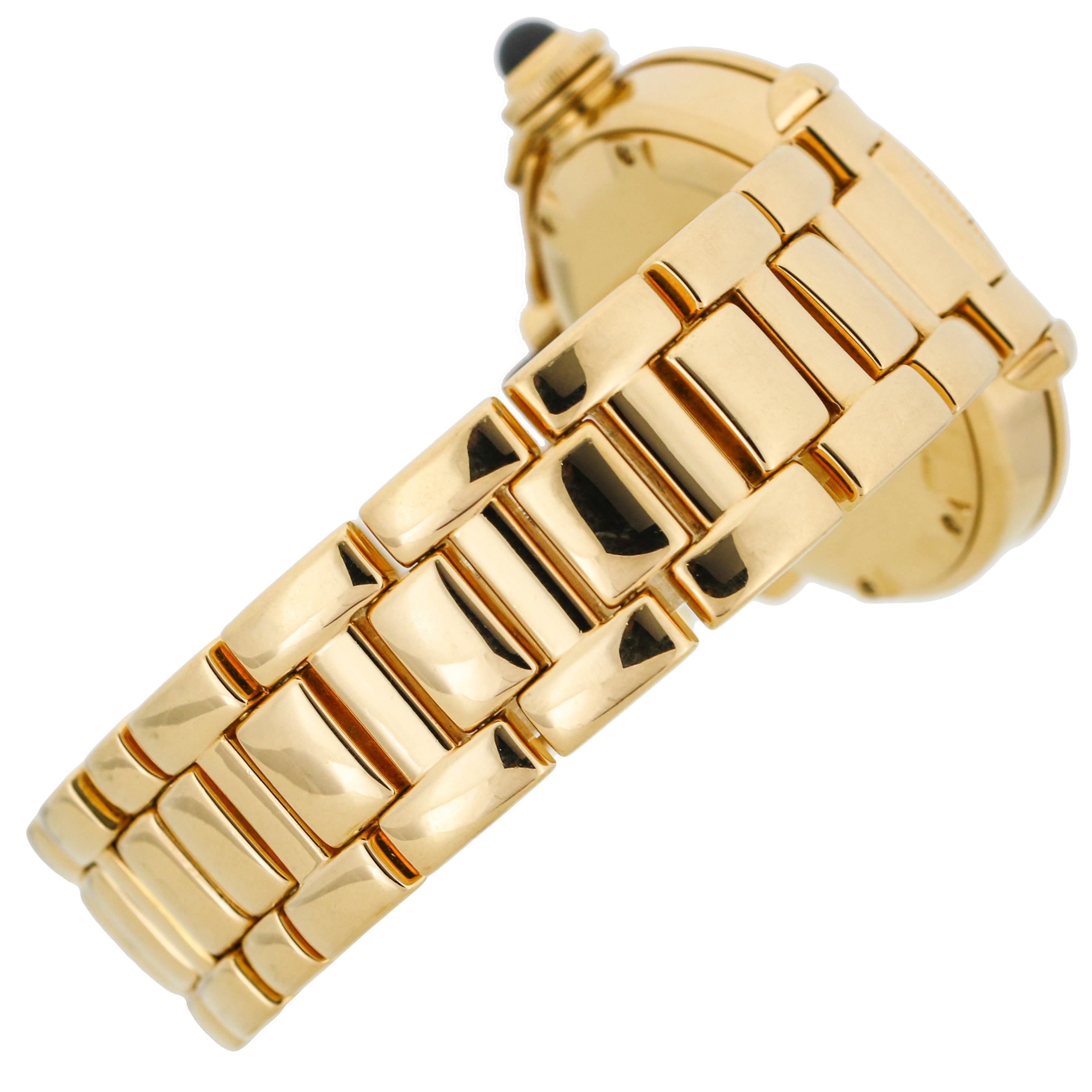Cartier Pasha 18 Karat Yellow Gold Automatic Watch In Excellent Condition For Sale In Fort Lauderdale, FL