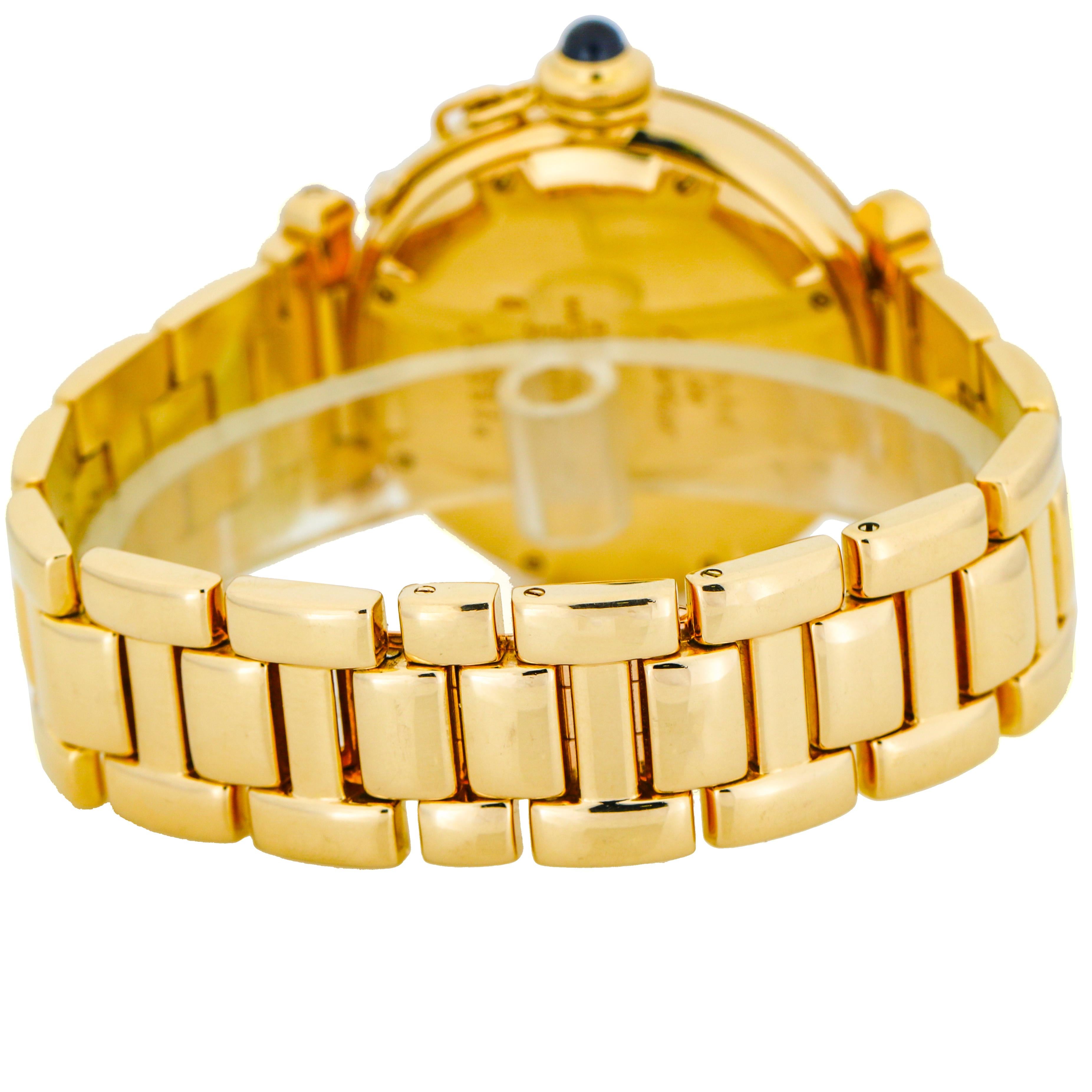 Cartier Pasha 18 Karat Yellow Gold Automatic Watch For Sale 3