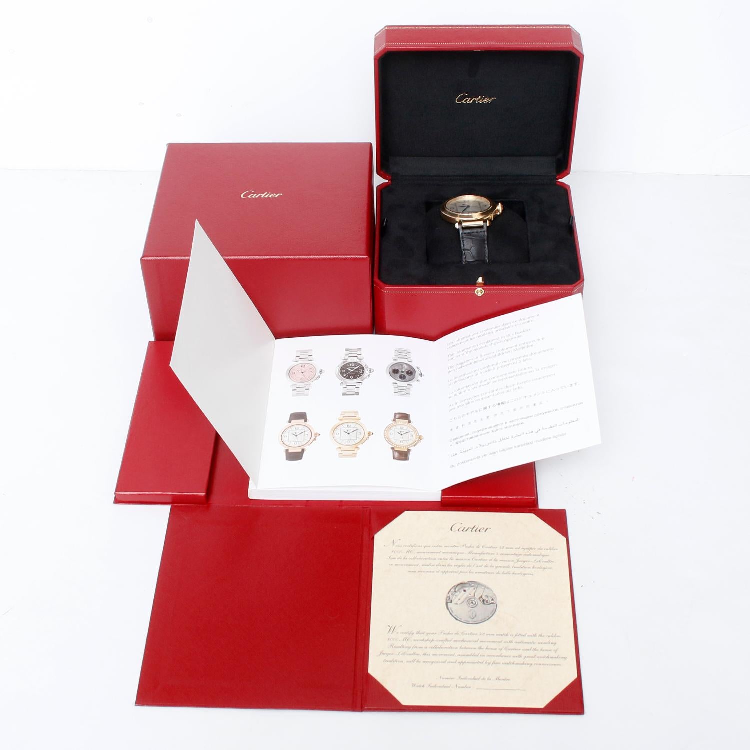 Cartier Pasha 18k Gelbgold 42 MM Automatikuhr 2726 W3019551 Herren im Angebot
