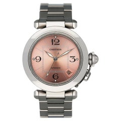 Cartier Pasha 2324 Pink Dial Steel Ladies Watch