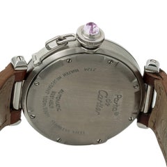 Cartier Pasha 2324 Unisex Automatic Watch Maroon Dial Stainless Steel