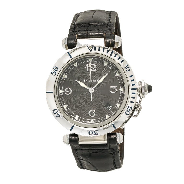 Cartier Pasha 2379 38Mm Men'S Automatic Watch Black Dial Stainless ...