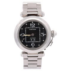 Cartier Pasha 2475 Quadrante Nero Automatico 35mm Orologio con Scatola e Documenti di Servizio