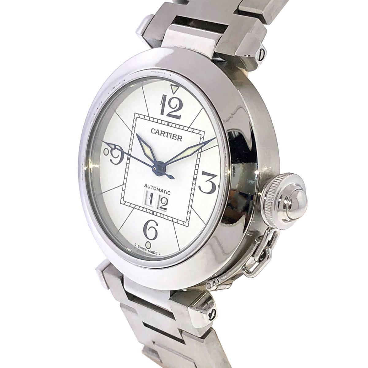 Company - Cartier
Style - Dress
Model - Pasha 
Reference Number - 2475
Case Metal - Stainless Steel
Case Measurement - 35mm 
Bracelet - Stainless Steel - Fits a 5 1/2