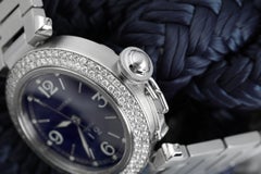 Cartier Pasha #2475 Stainless Steel Ladies Watch with Diamond Bezel