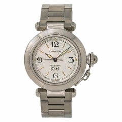 Cartier Pasha 2475 W31044M7 Unisex Automatic Watch White Dial SS