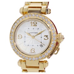 Cartier Pasha 2519 Automatic Ladies Wrist Watch 18 Karat Gold and Diamonds