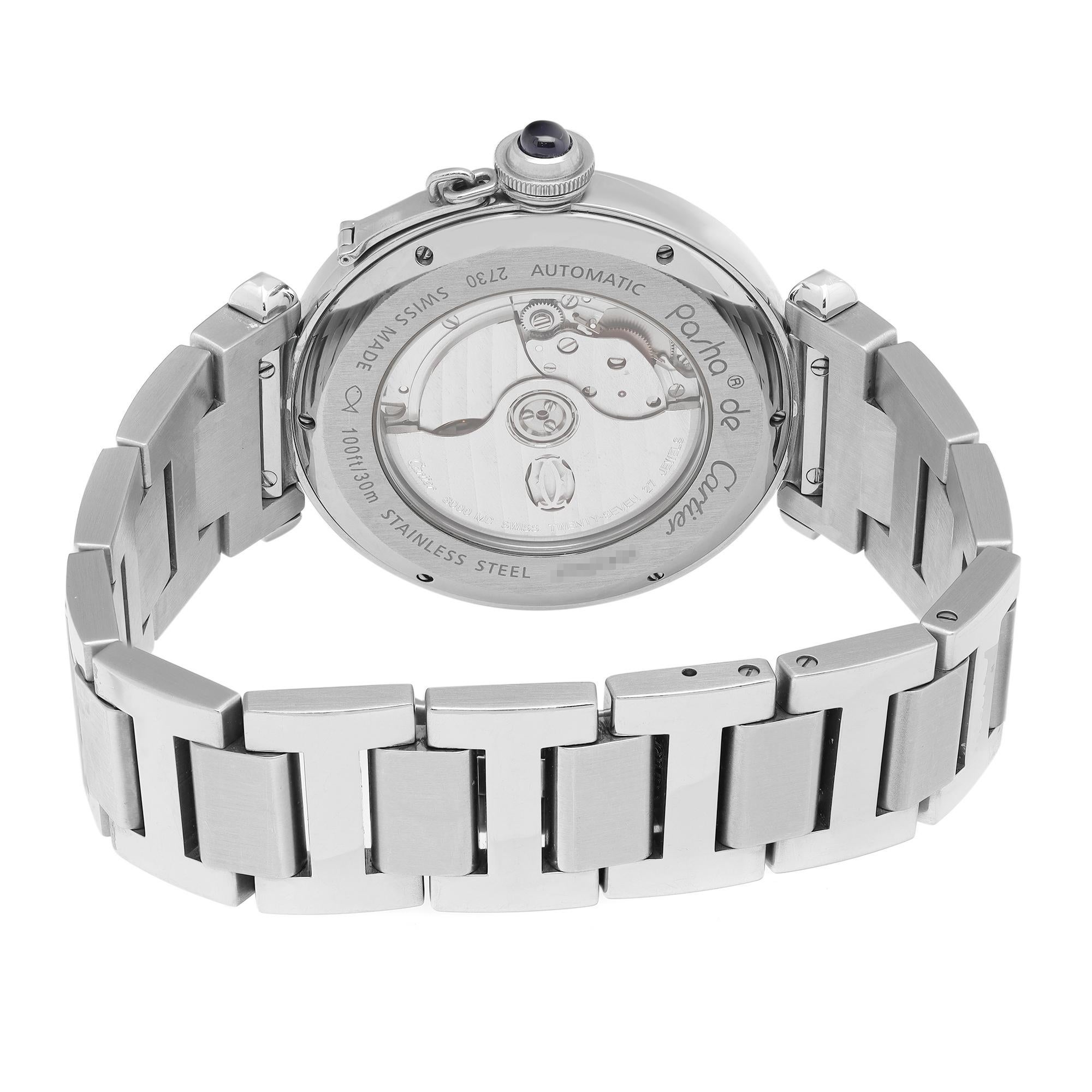 Women's Cartier Pasha 2730 Stainless Steel Silver Dial Automatic Men Watch W31072U7