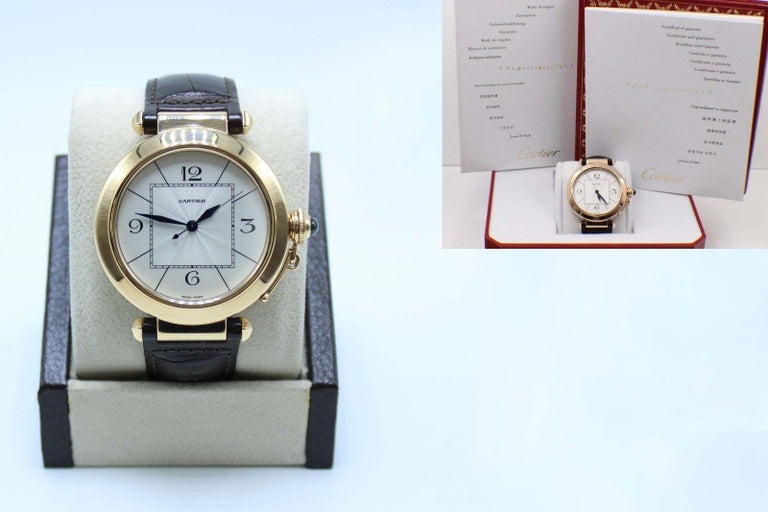 Cartier Pasha 2770 18 Karat Rose Gold Complete Box and Papers For Sale ...