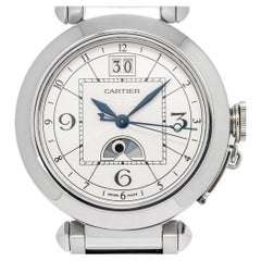Cartier Pasha 2938 W3109255 Moonphase Silver Dial Stainless Steel Automatic 42mm