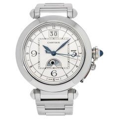 Cartier Pasha 2938 W3109255 Moonphase Silver Dial Stainless Steel Automatic 42mm