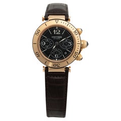 Cartier Pasha 3066 Rose Gold Chronograph Wrist Watch