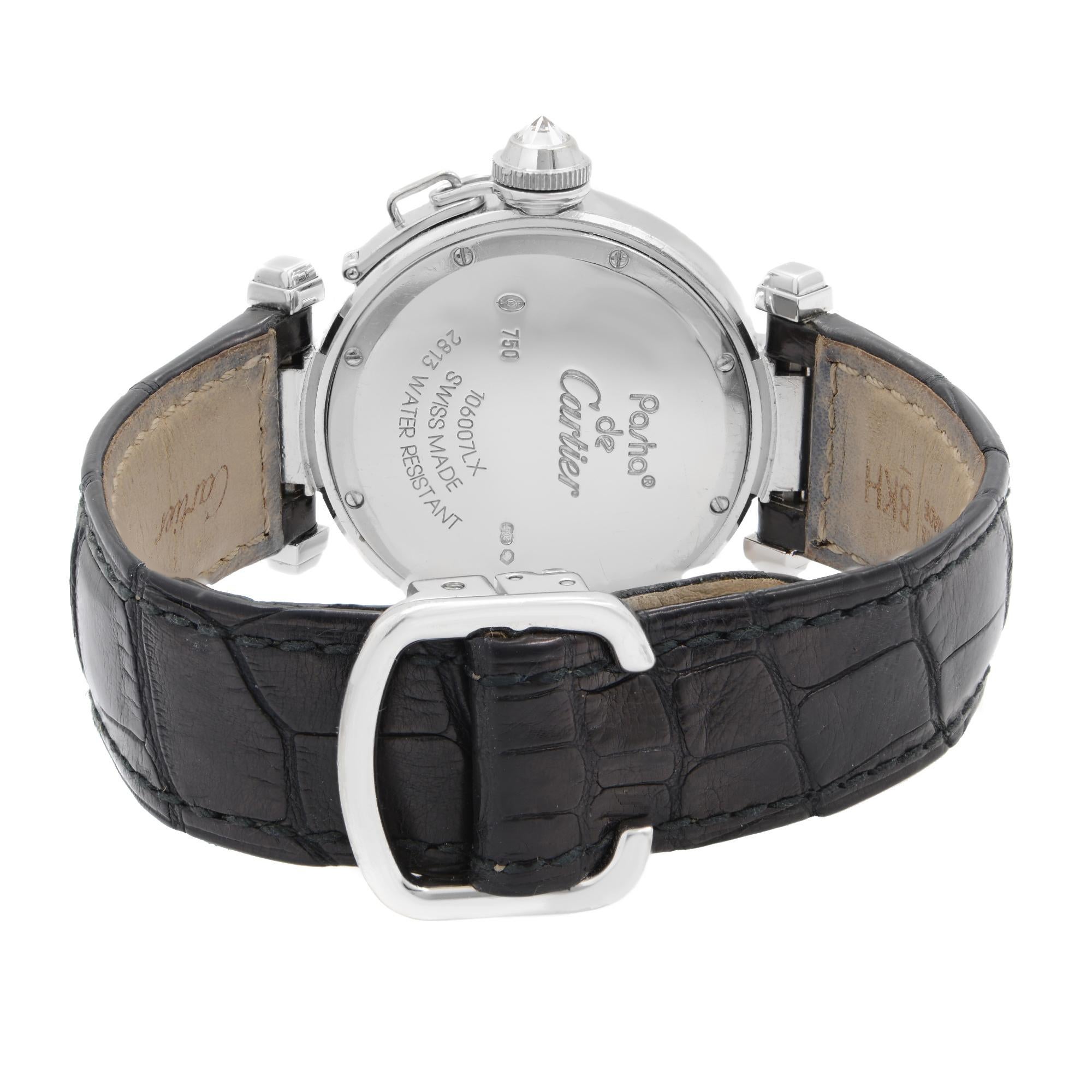 Cartier Pasha 18k Weißgold Silber Zifferblatt Quarz Damenuhr WJ11922G 3