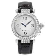 Cartier Pasha 18k White Gold Silver Dial Quartz Ladies Watch WJ11922G