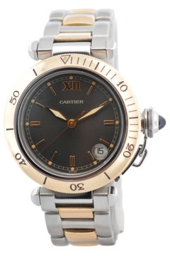 Cartier Pasha 35 Automático Oro Amarillo y Acero Esfera Gris Ref: 1034